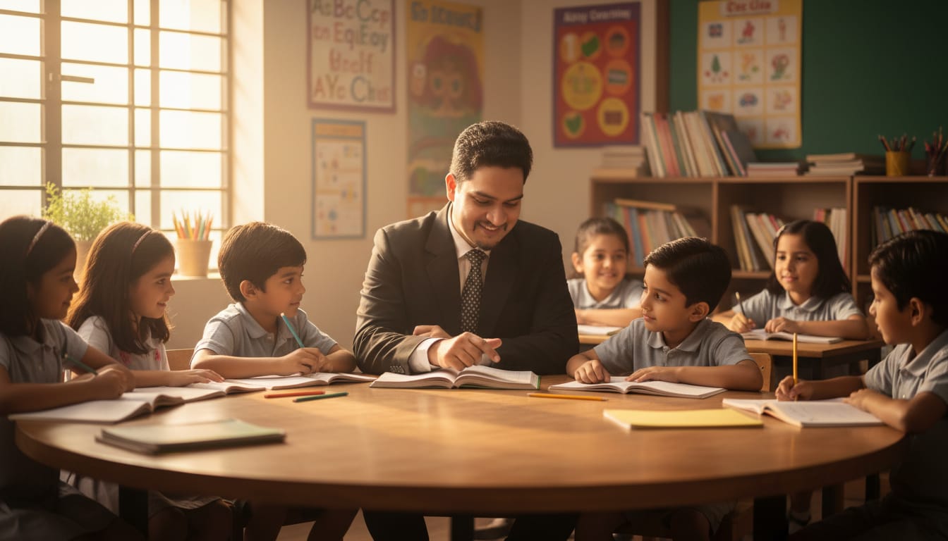 Abrar Sir lecturing in classroom